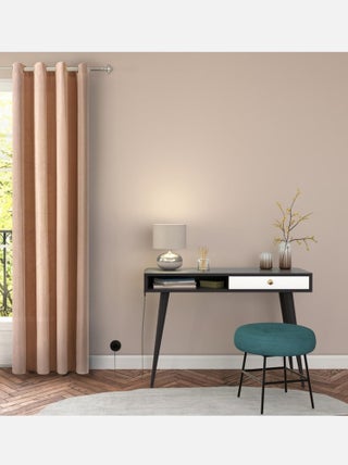 Rideau taupe aspect velours