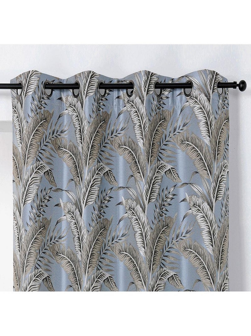 Rideau tendance aux impressions exotiques Bleu - Kiabi