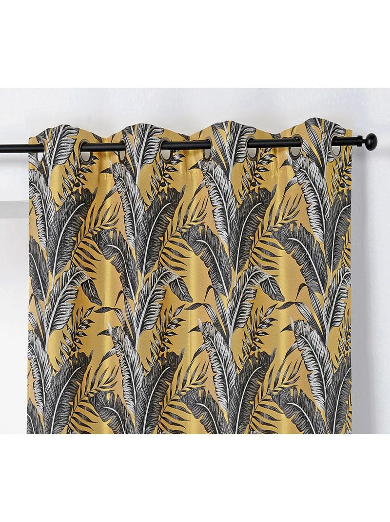 Rideau tendance aux impressions exotiques Jaune - Kiabi