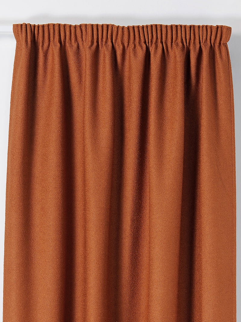 Rideau Thermique à Galon Fronceur  - Effet Bouclette Terracotta - Kiabi