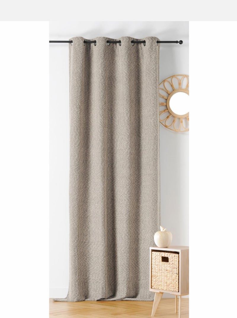 Rideau Thermique à Oeillets  - Effet Bouclé Beige - Kiabi