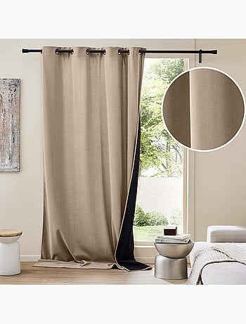 Rideau thermique à œillets – Velours côtelé doublé polaire