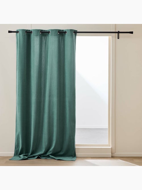 Rideau thermique à œillets – Velours côtelé doublé polaire - Kiabi