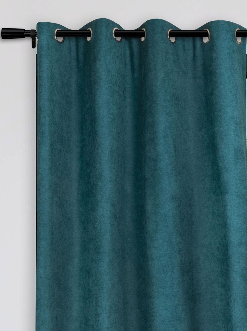 Rideau thermique aspect velours "Galena" Bleu - Kiabi