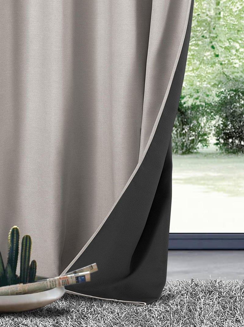 Rideau thermique aspect velours "Galena" Bleu - Kiabi