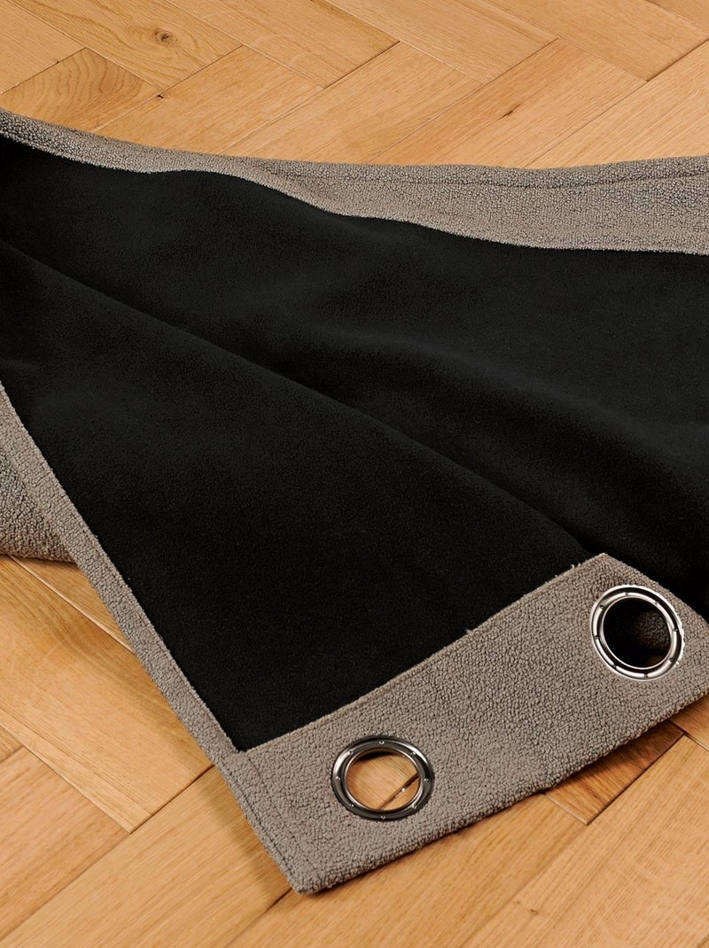 Rideau thermique au style bouclette Taupe - Kiabi