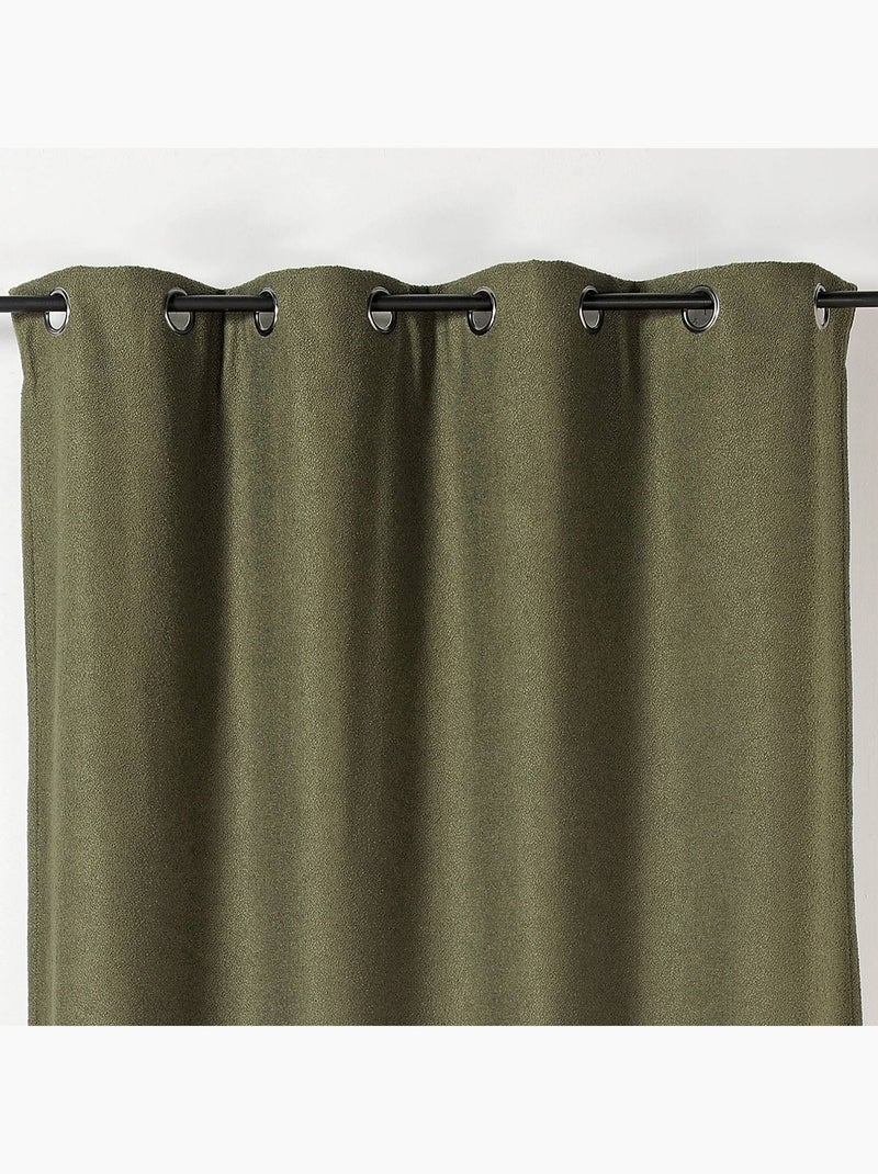 Rideau thermique au style bouclette Vert kaki - Kiabi