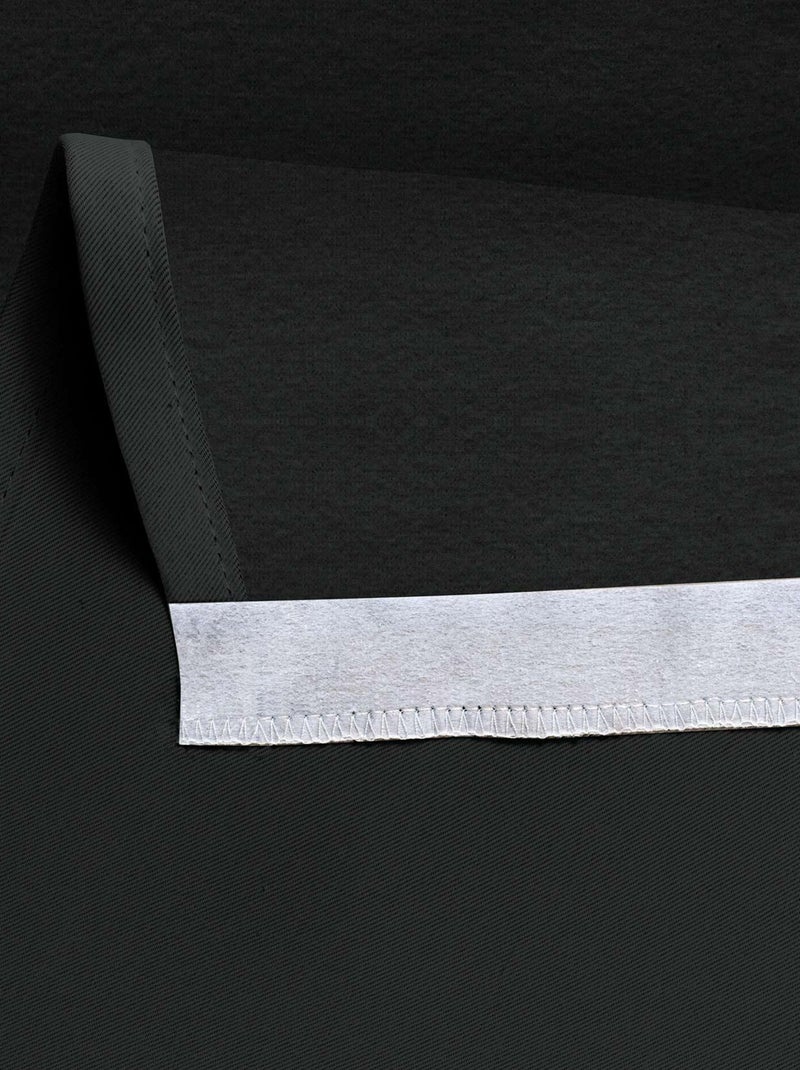 Rideau thermique doublé en flanelle gris anthracite - Kiabi