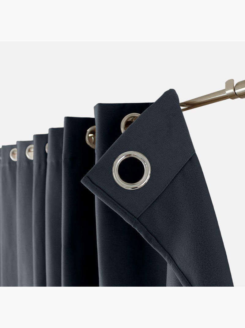 Rideau thermique doublé gris anthracite - Kiabi