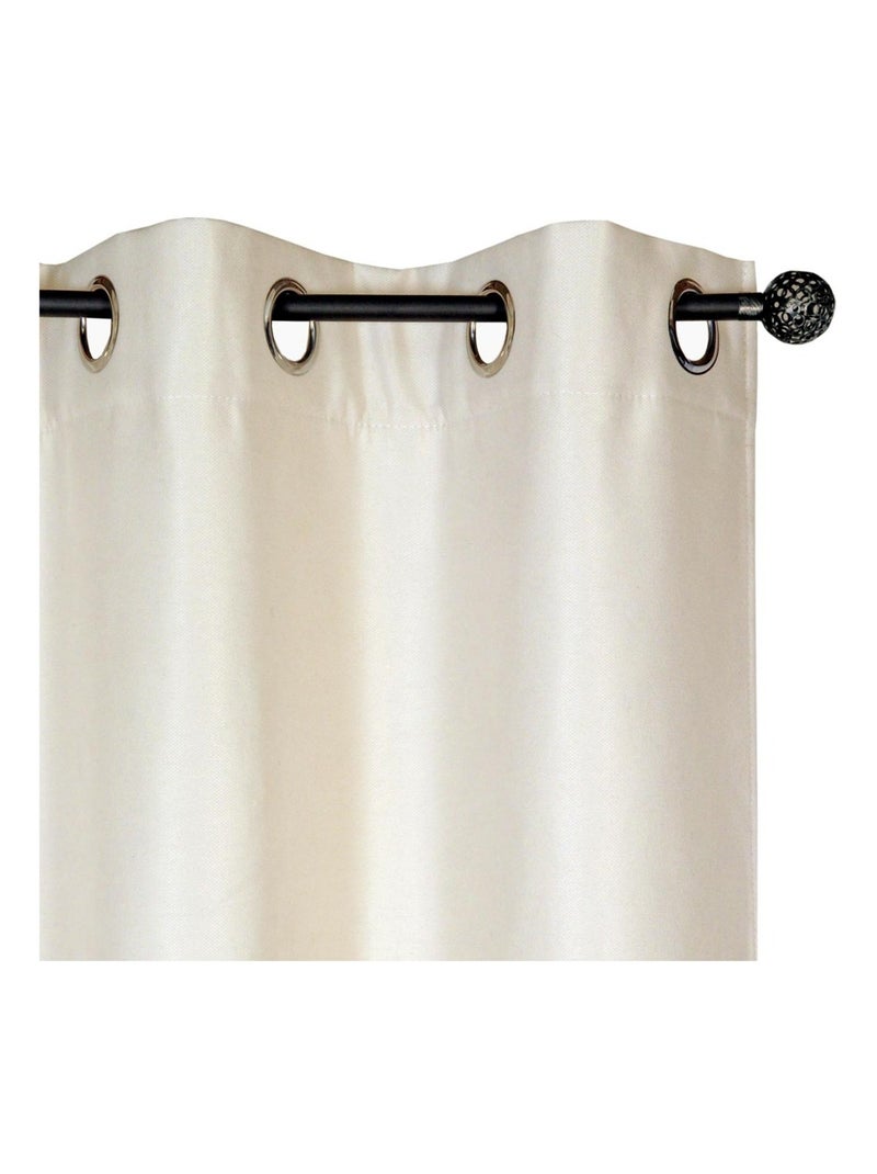 Rideau Thermique effet brossé avec doublure polaire - Prêt a poser. Beige - Kiabi