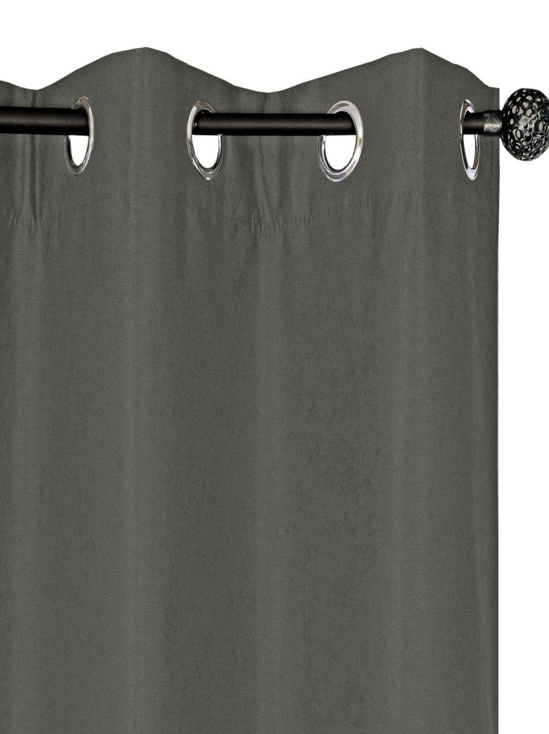 Rideau Thermique effet brossé avec doublure polaire - Prêt a poser. Bleu anthracite - Kiabi