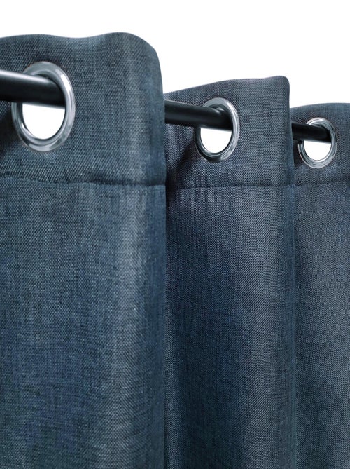 Rideau Thermique effet Lin chiné doublé polaire ton sur ton - Prêt a poser. - Kiabi