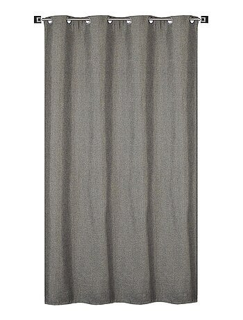 Rideau Thermique effet Lin chiné doublé polaire ton sur ton - Prêt a poser.