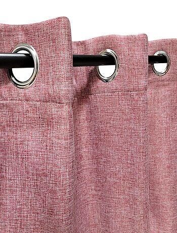 Rideau Thermique effet Lin chiné doublé polaire ton sur ton - Prêt a poser.