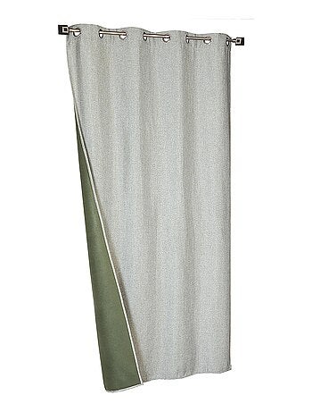 Rideau Thermique effet Lin chiné doublé polaire ton sur ton - Prêt a poser.