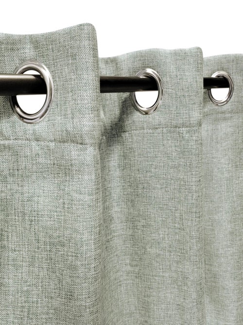 Rideau Thermique effet Lin chiné doublé polaire ton sur ton - Prêt a poser. - Kiabi