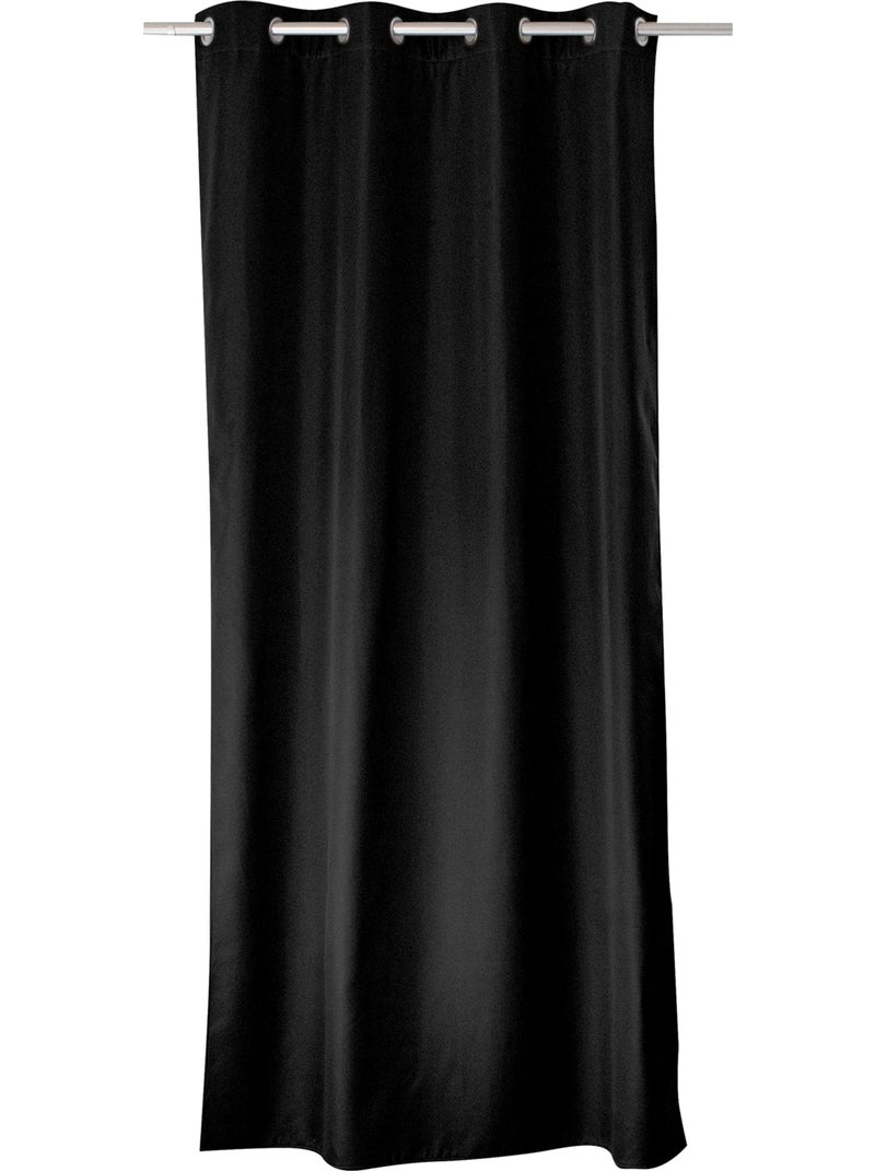 Rideau thermique en microfibre doublée Noir - Kiabi