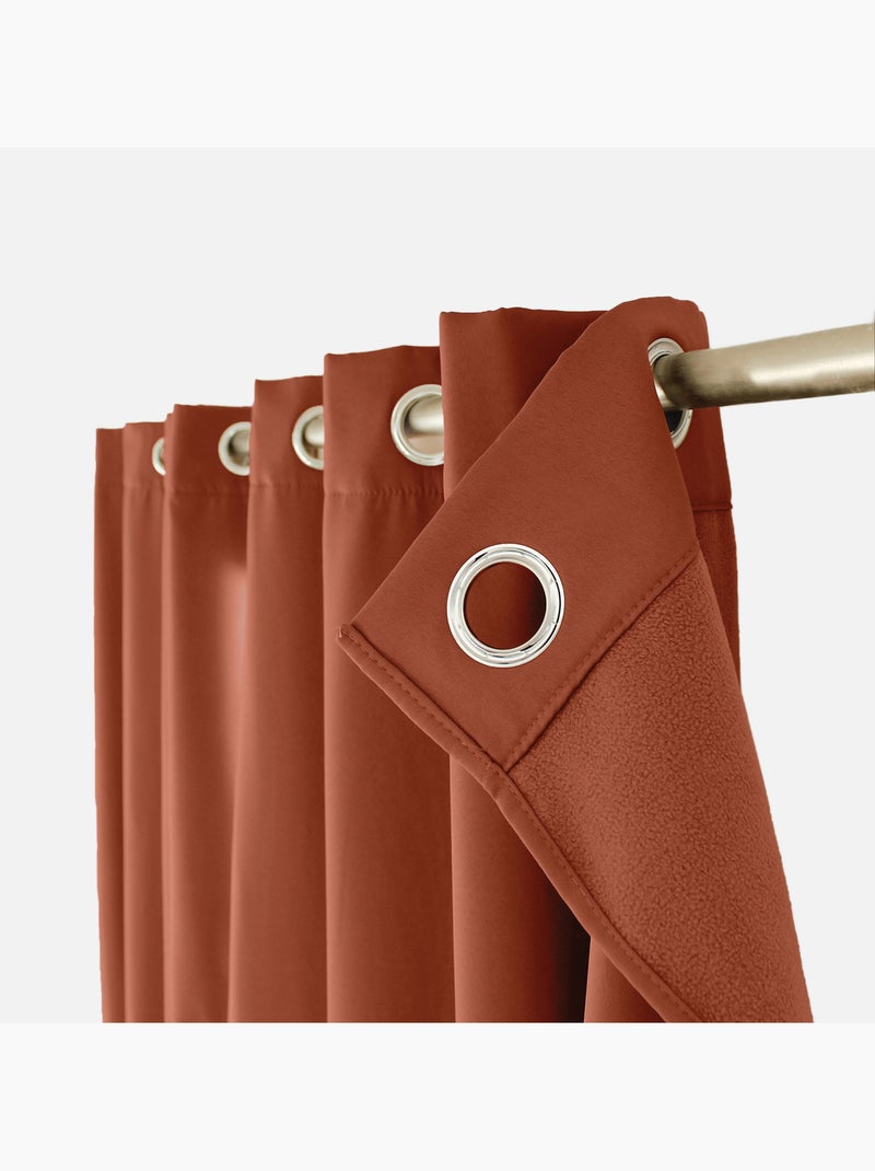 Rideau thermique en microfibre doublée Terracotta - Kiabi