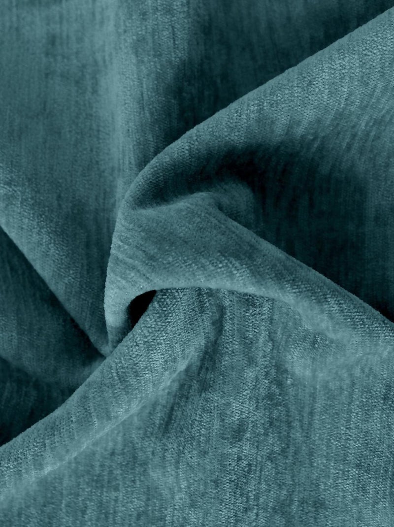 Rideau thermique en velours doublé polaire Bleu canard - Kiabi