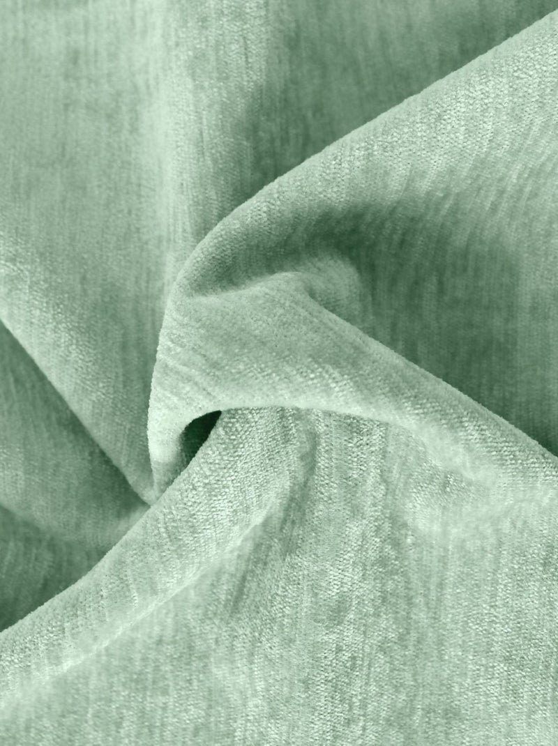 Rideau thermique en velours doublé polaire Bleu céladon - Kiabi