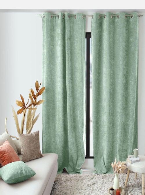 Rideau thermique en velours doublé polaire - Kiabi