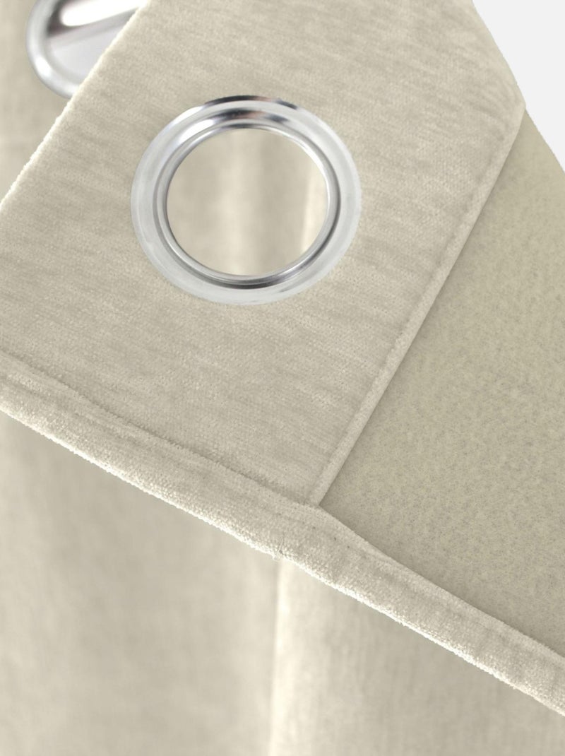 Rideau thermique en velours doublé polaire Ecru - Kiabi