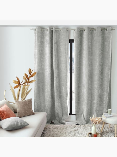 Rideau thermique en velours doublé polaire - Kiabi