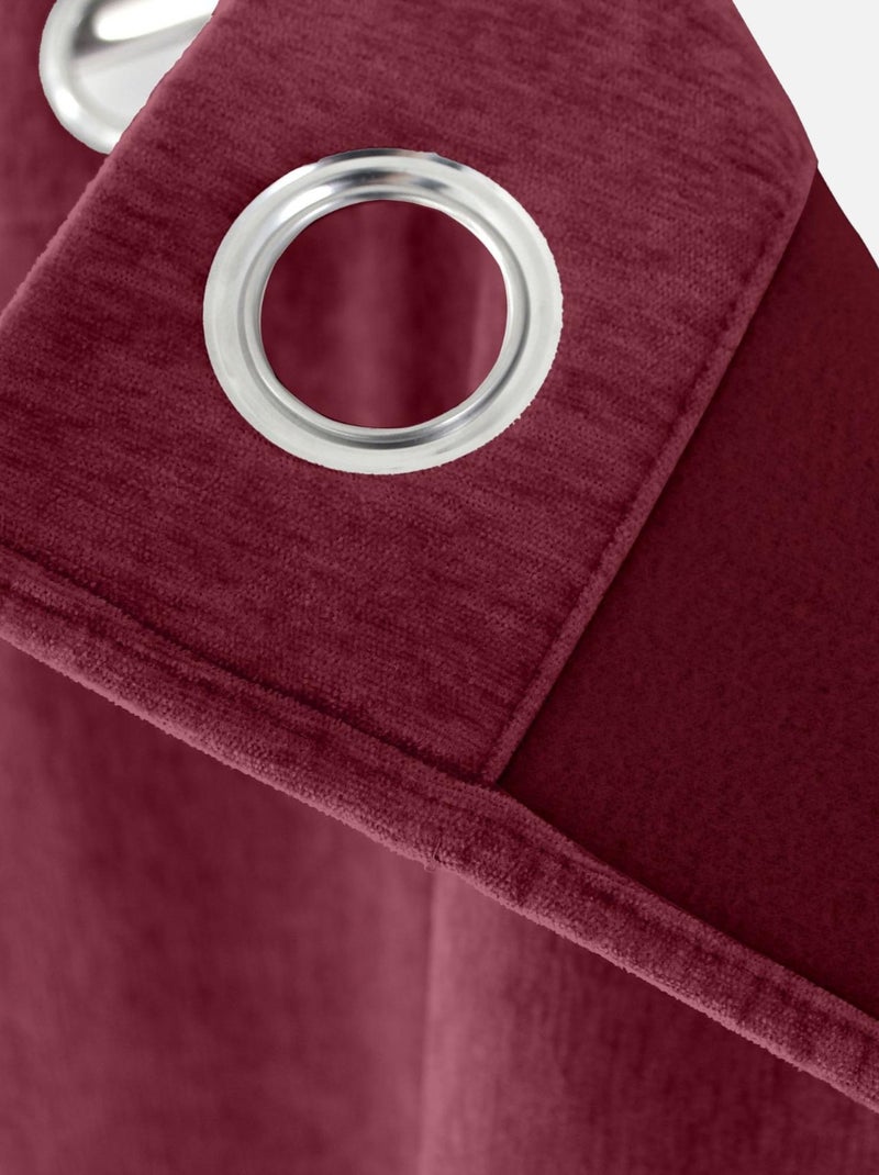 Rideau thermique en velours doublé polaire Rouge foncé - Kiabi