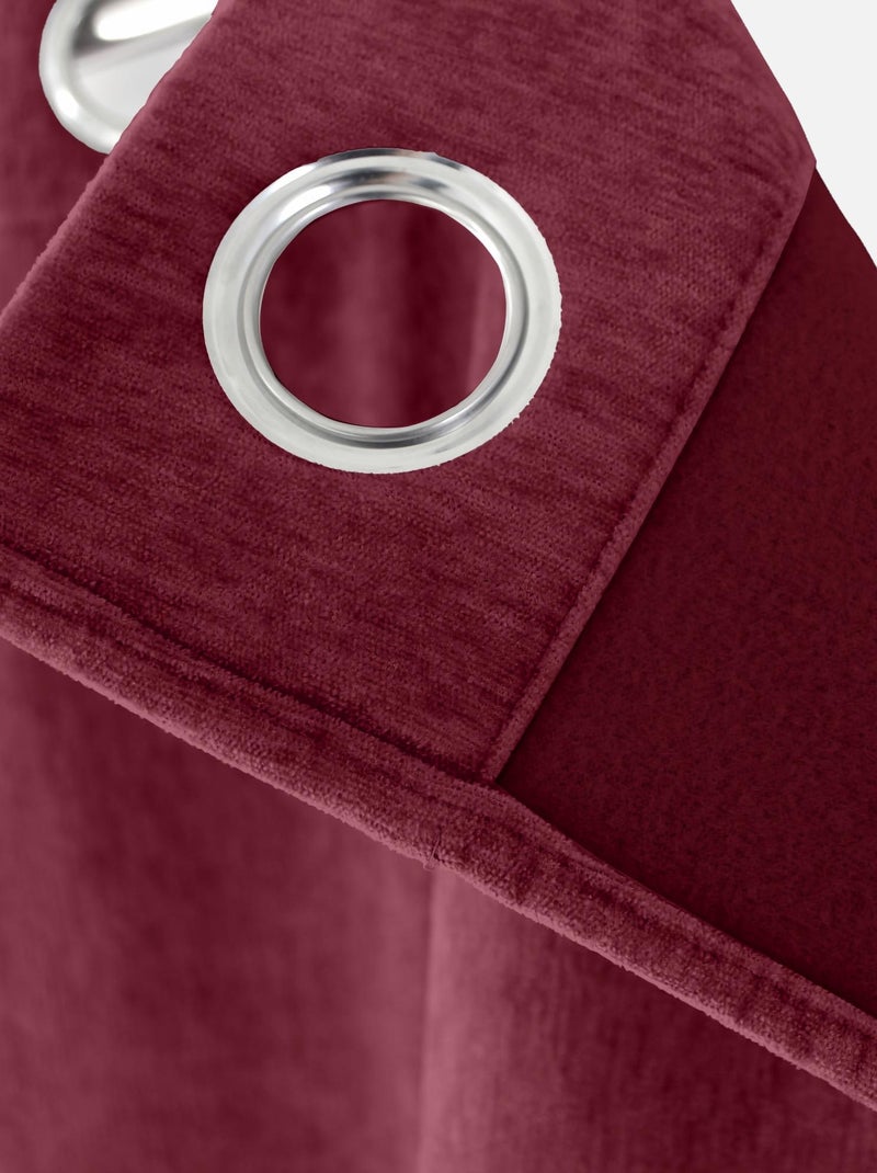 Rideau thermique en velours doublé polaire Rouge foncé - Kiabi