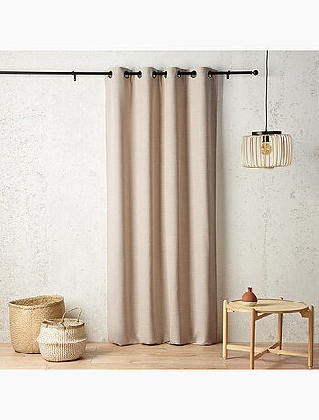 Rideau thermique et obscurcissant à envers polaire à oeillets