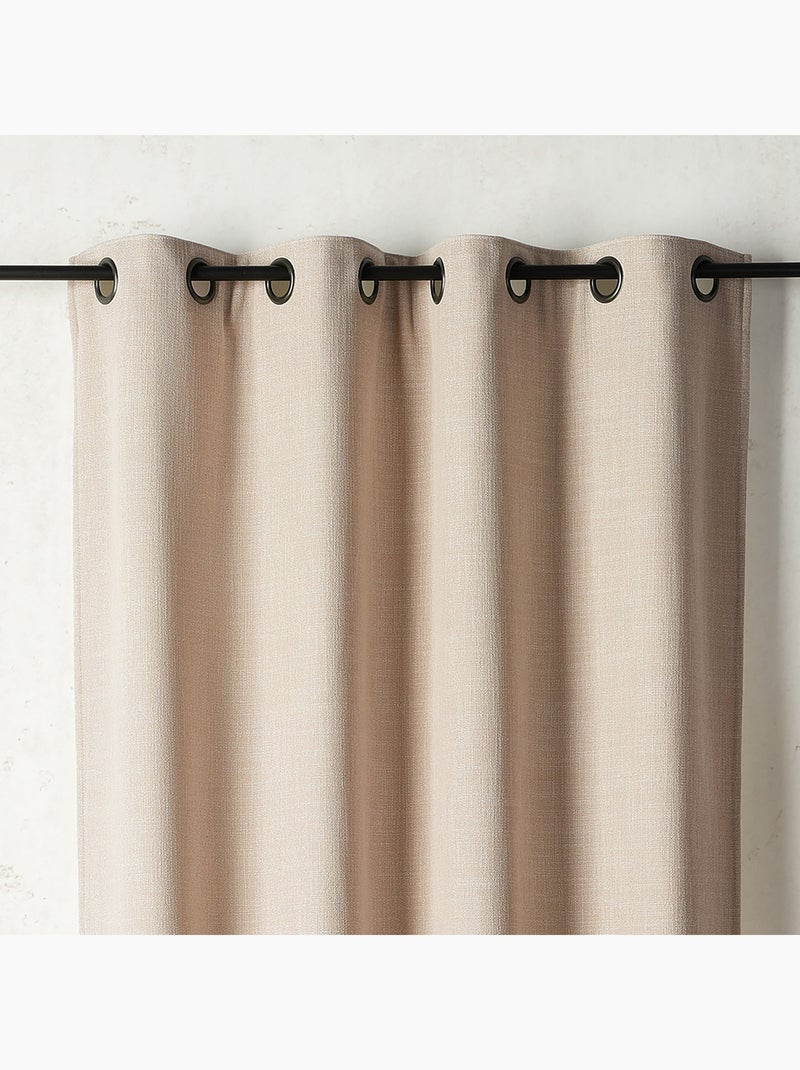 Rideau thermique et obscurcissant à envers polaire à oeillets Beige - Kiabi