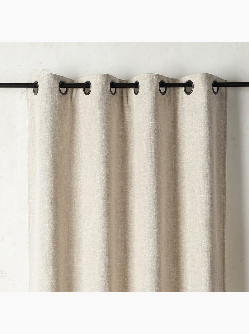 Rideau thermique et obscurcissant à envers polaire à oeillets Ivoire - Kiabi