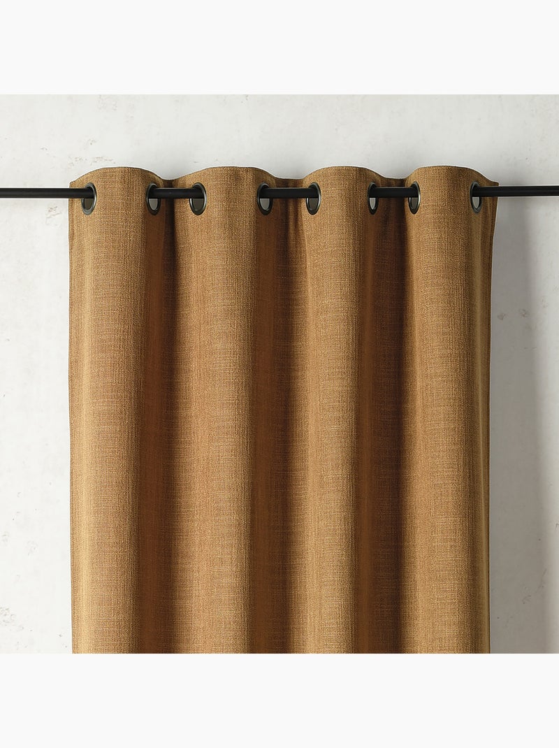 Rideau thermique et obscurcissant à envers polaire à oeillets Jaune - Kiabi