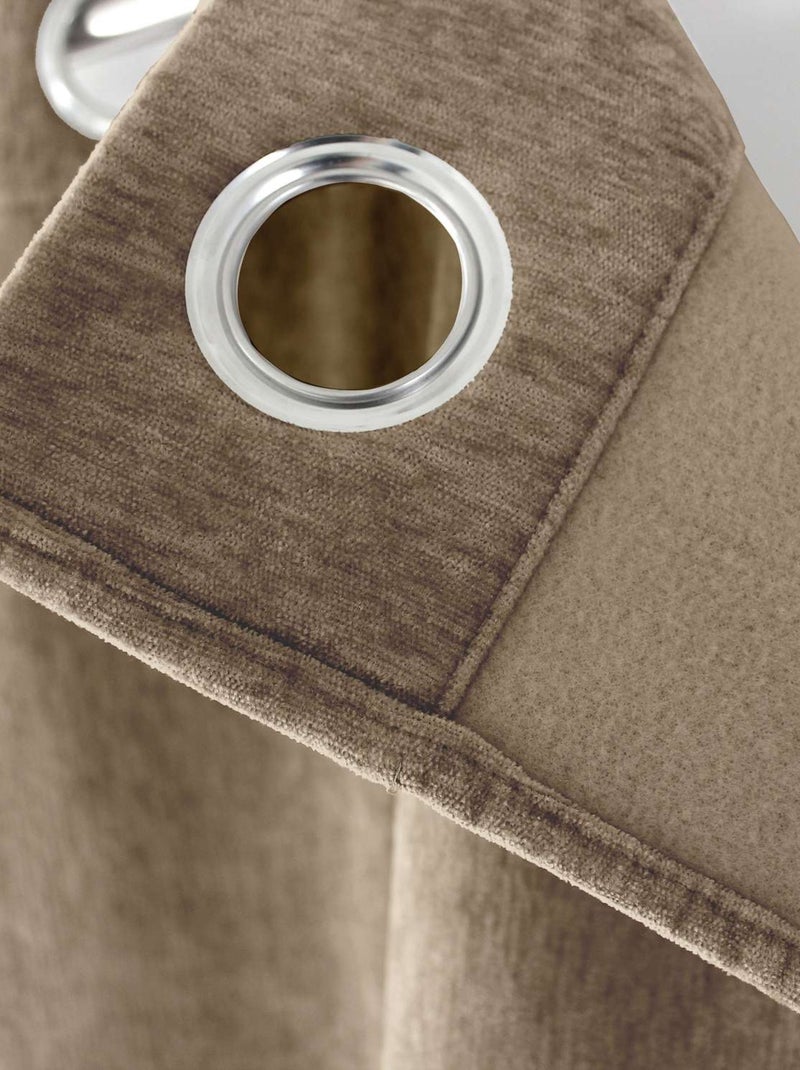 Rideau thermique et occultant en velours Beige - Kiabi
