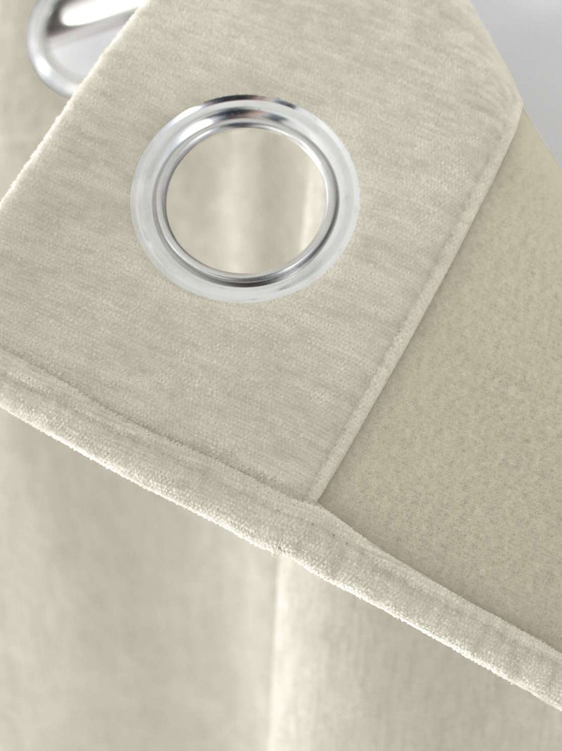 Rideau thermique et occultant en velours Blanc - Kiabi
