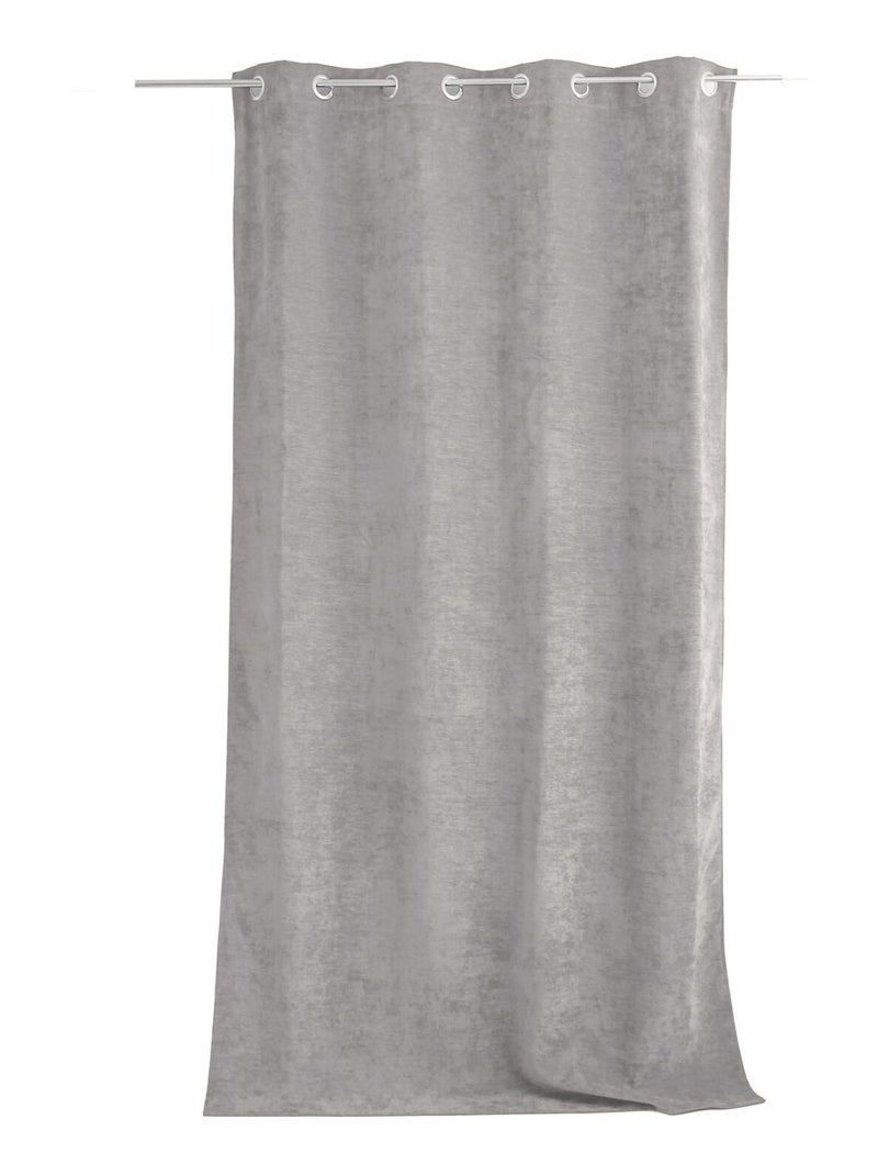Rideau thermique et occultant en velours Gris clair - Kiabi