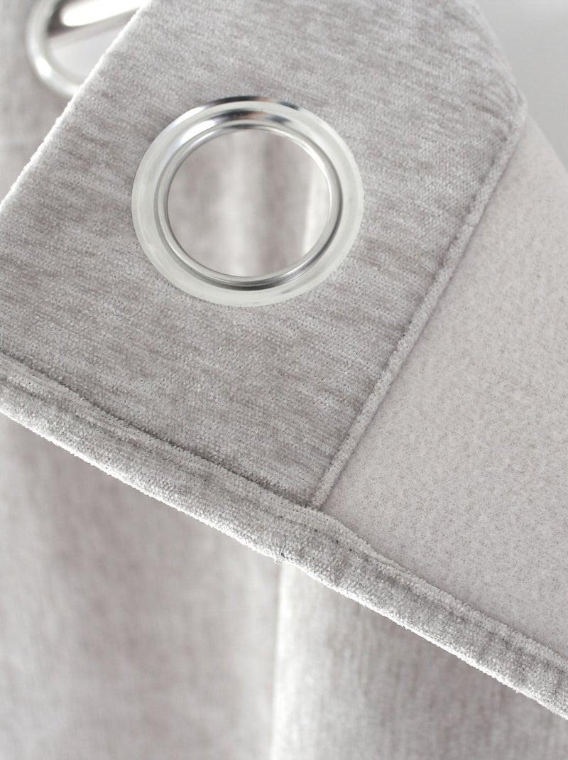 Rideau thermique et occultant en velours Gris clair - Kiabi
