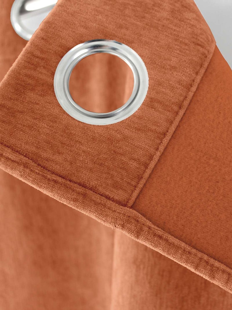 Rideau thermique et occultant en velours Orange - Kiabi