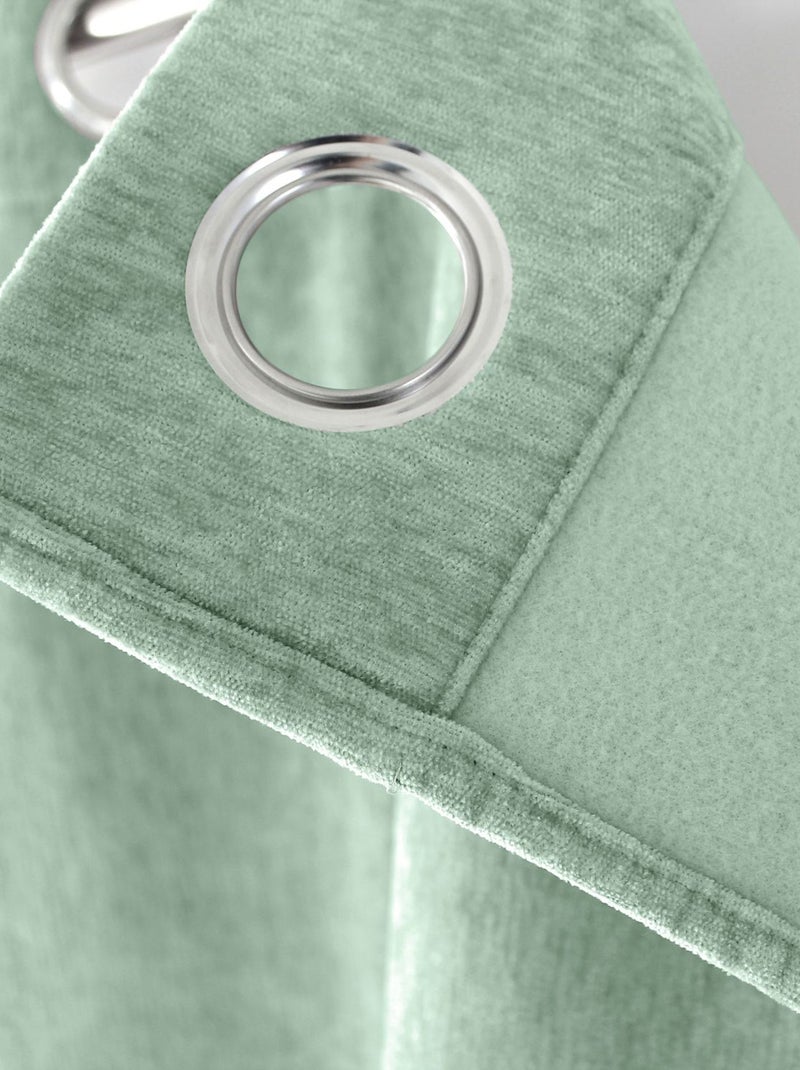 Rideau thermique et occultant en velours Vert - Kiabi