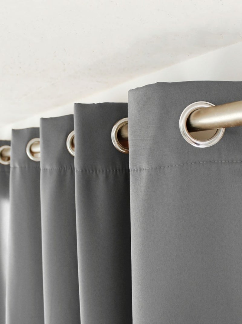 Rideau thermique et occultant GLACIER 135x240 gris clair Gris - Kiabi