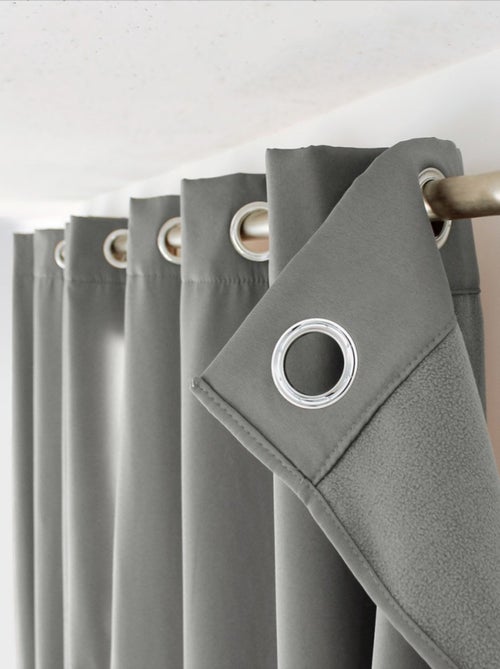 Rideau thermique et occultant GLACIER 135x240 gris clair - Kiabi