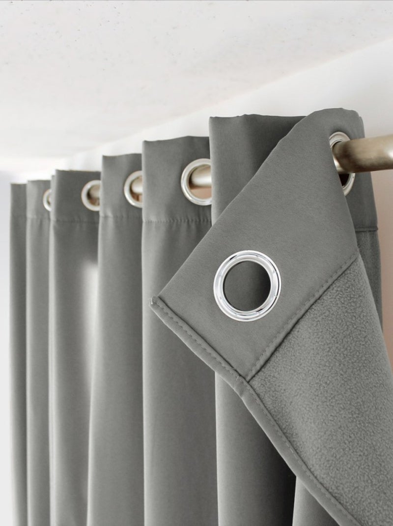 Rideau thermique et occultant GLACIER 135x240 gris clair Gris - Kiabi
