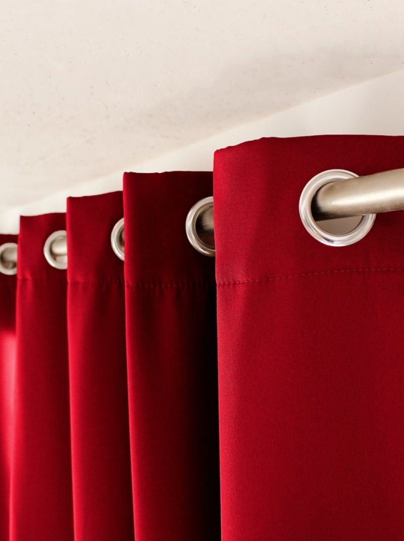Rideau thermique et occultant GLACIER 135x240 rouge Rouge - Kiabi