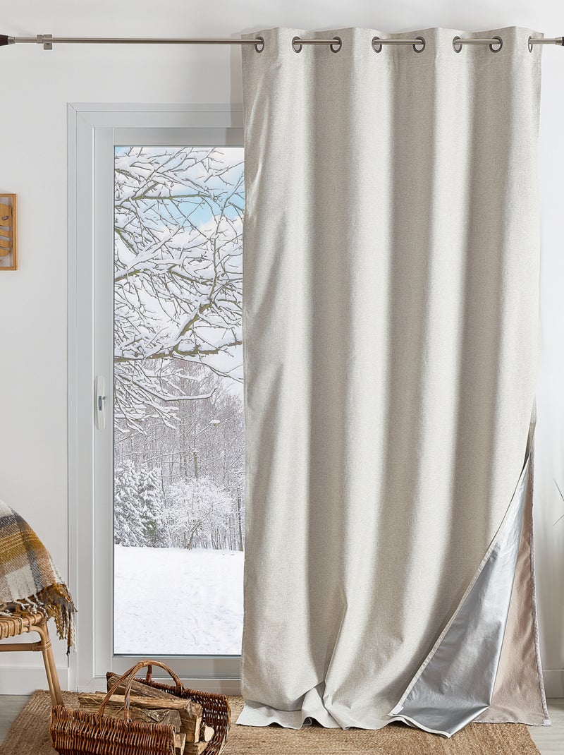 Rideau thermique et occultant  hiver - été Ecru - Kiabi