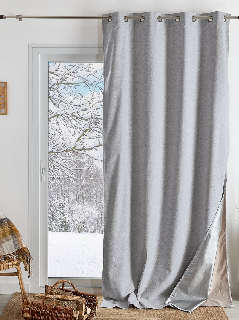 Rideau thermique et occultant  hiver - été Gris - Kiabi