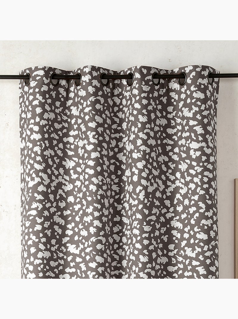 Rideau thermique et phonique obscurcissant jacquard face polaire Gris foncé - Kiabi