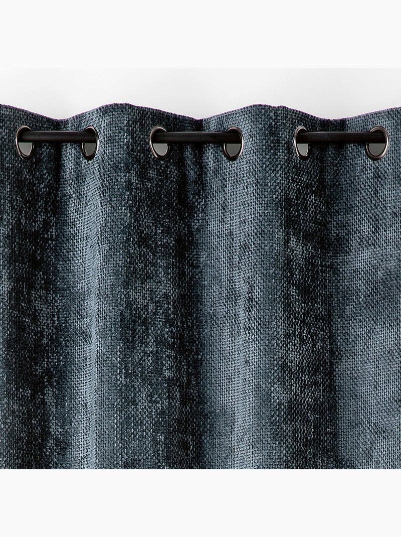 Rideau thermique et phonique velours chenille Bleu marine - Kiabi
