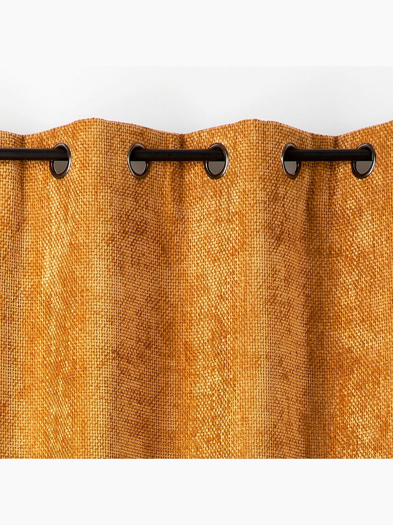 Rideau thermique et phonique velours chenille Moutarde - Kiabi