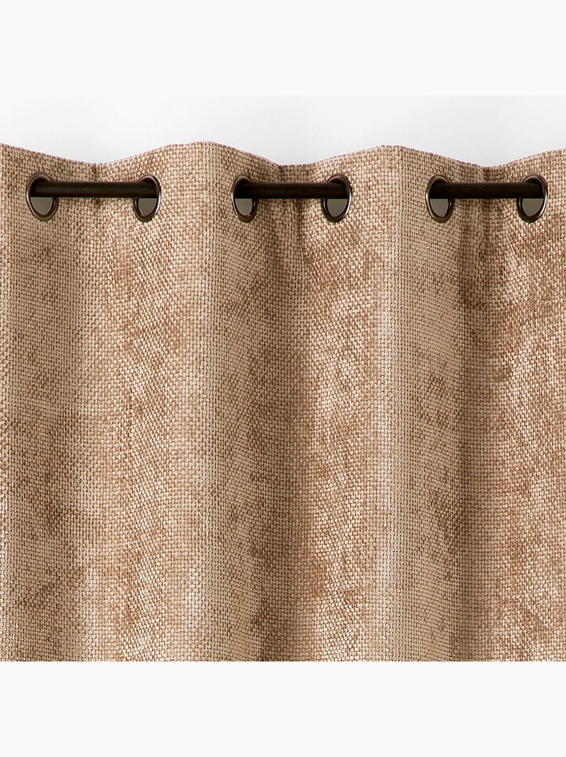 Rideau thermique et phonique velours chenille Taupe - Kiabi
