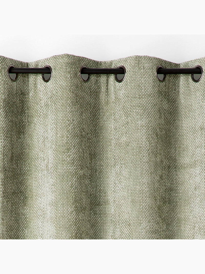 Rideau thermique et phonique velours chenille Vert kaki - Kiabi
